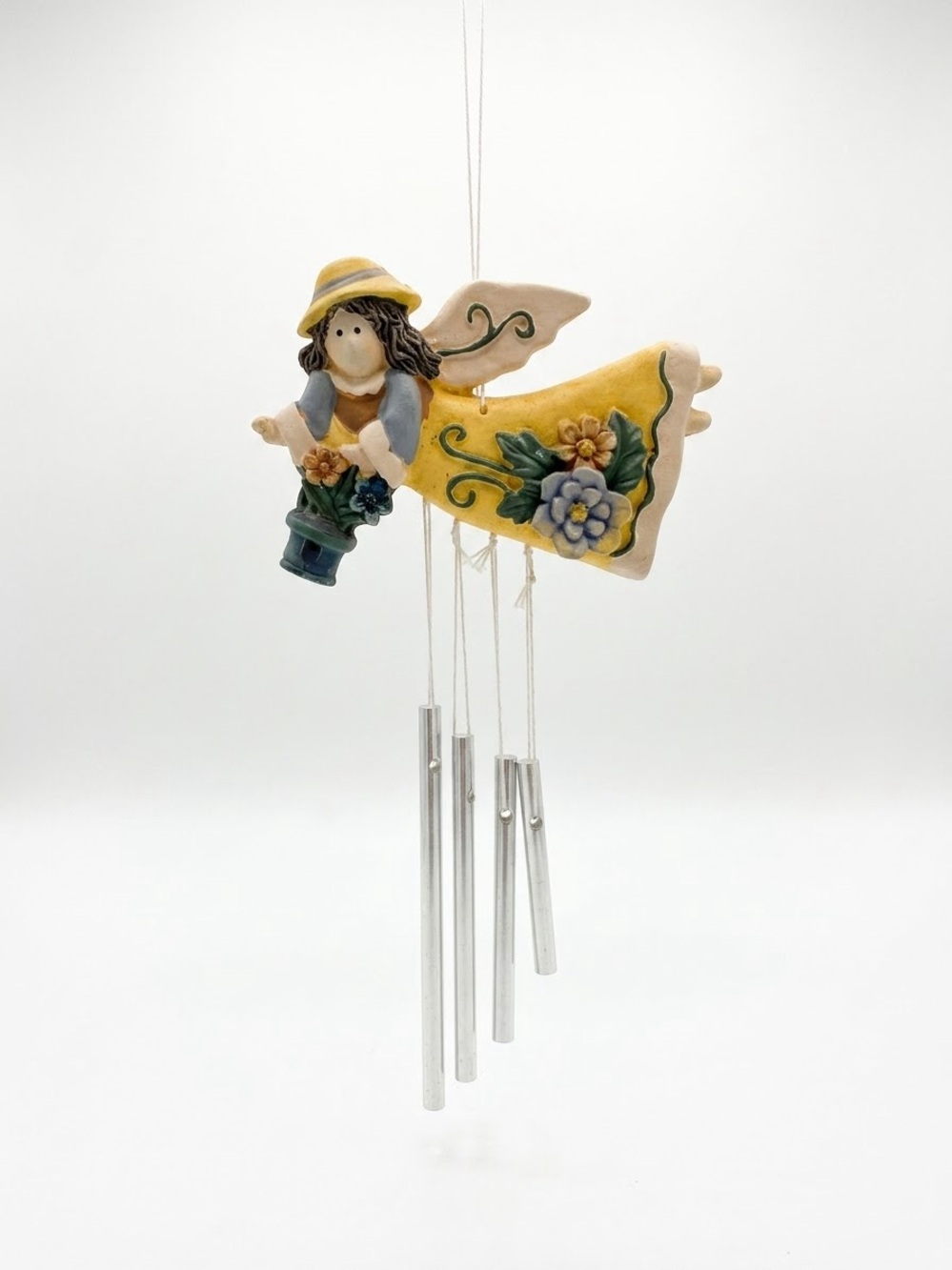 Vintage Angel Mini Wind Chime Floral Cottagecore Garden Decor Y2K